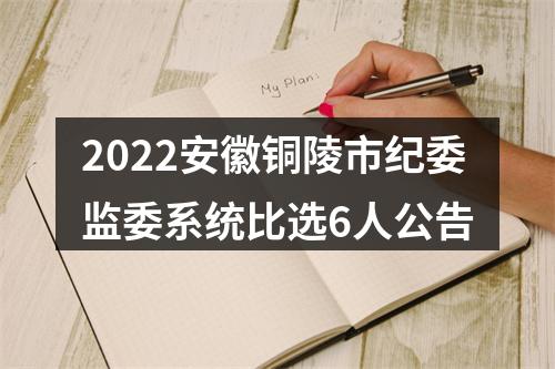 2022安徽铜陵市纪委监委系统比选6人公告 图片