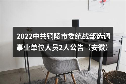 2022中共铜陵市委统战部选调事业单位人员2人公告（安徽） 图片