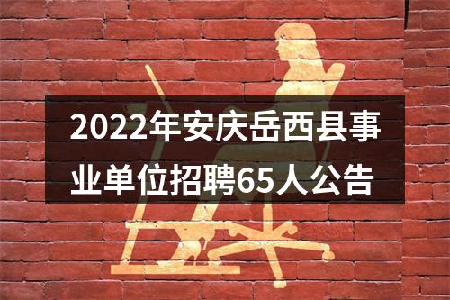 2022年安庆岳西县事业单位招聘65人公告 图片