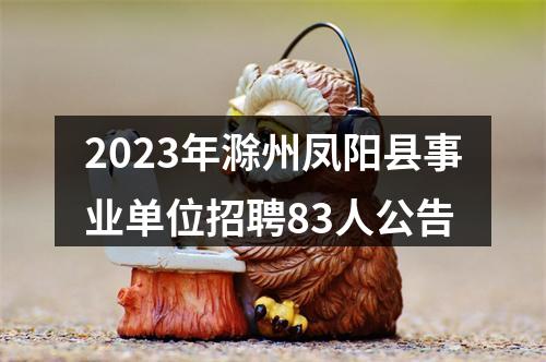 2023年滁州凤阳县事业单位招聘83人公告 图片