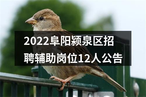 2022阜阳颍泉区招聘辅助岗位12人公告 图片