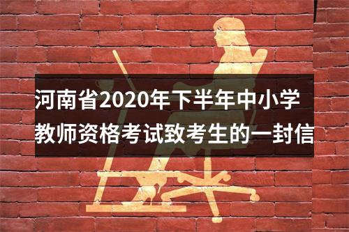 河南省2020年下半年中小学教师资格考试致考生的一封信 图片