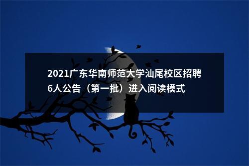 2021广东华南师范大学汕尾校区招聘6人公告（第一批）进入阅读模式 图片