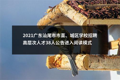 2021广东汕尾市市直、城区学校招聘高层次人才38人公告进入阅读模式 图片