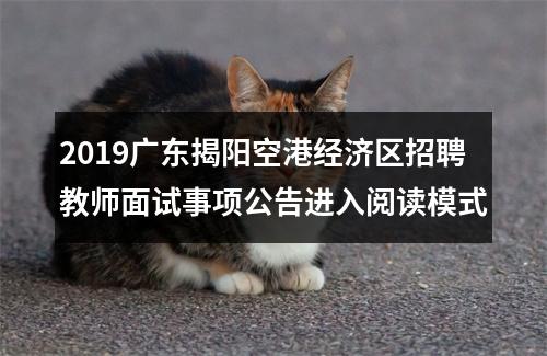 2019广东揭阳空港经济区招聘教师面试事项公告进入阅读模式 图片