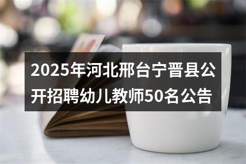 2025年河北邢台宁晋县公开招聘幼儿教师50名公告 图片