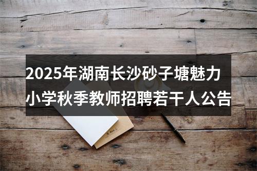 2025年湖南长沙砂子塘魅力小学秋季教师招聘若干人公告 图片