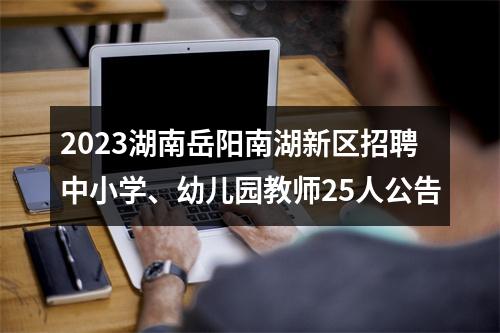 2023湖南岳阳南湖新区招聘中小学、幼儿园教师25人公告 图片