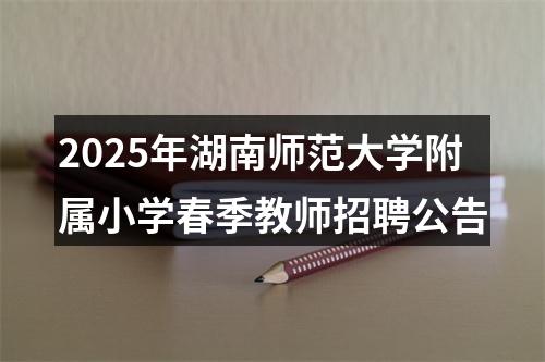 2025年湖南师范大学附属小学春季教师招聘公告 图片