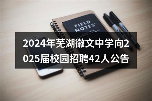 2024年芜湖徽文中学向2025届校园招聘42人公告 图片