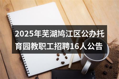 2025年芜湖鸠江区公办托育园教职工招聘16人公告 图片