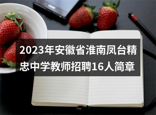 2023年安徽省淮南凤台精忠中学教师招聘16人简章 图片