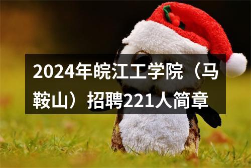 2024年皖江工学院（马鞍山）招聘221人简章 图片
