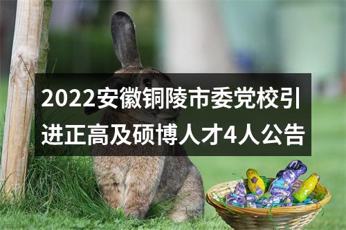 2022安徽铜陵市委党校引进正高及硕博人才4人公告 图片