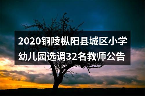 2020铜陵枞阳县城区小学幼儿园选调32名教师公告 图片