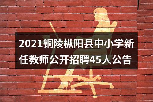 2021铜陵枞阳县中小学新任教师公开招聘45人公告 图片