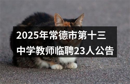 2025年常德市第十三中学教师临聘23人公告 图片