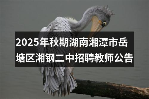 2025年秋期湖南湘潭市岳塘区湘钢二中招聘教师公告 图片