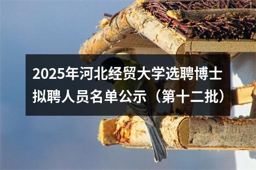 2025年河北经贸大学选聘博士拟聘人员名单公示（第十二批） 图片
