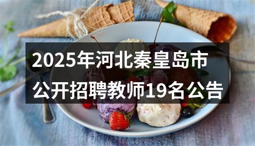 2025年河北秦皇岛市公开招聘教师19名公告 图片
