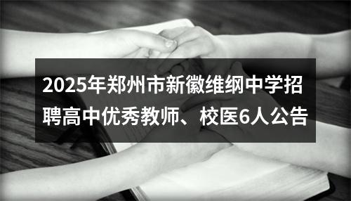 2025年郑州市新徽维纲中学招聘高中优秀教师、校医6人公告 图片