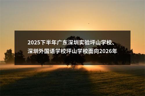 2025下半年广东深圳实验坪山学校、深圳外国语学校坪山学校面向2026年应届毕业生招聘教师10人公告（编制）进入阅读模式 图片