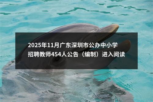 2025年11月广东深圳市公办中小学招聘教师454人公告（编制）进入阅读模式 图片