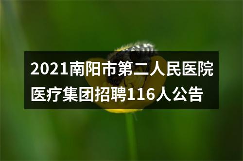 2021南阳市第二人民医院医疗集团招聘116人公告 图片