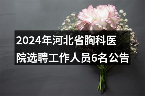 2024年河北省胸科医院选聘工作人员6名公告 图片