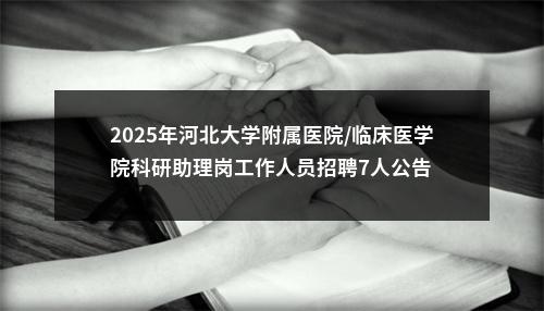 2025年河北大学附属医院/临床医学院科研助理岗工作人员招聘7人公告 图片