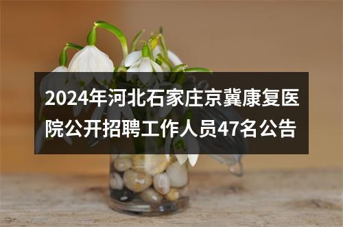 2024年河北石家庄京冀康复医院公开招聘工作人员47名公告 图片