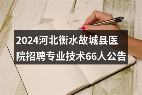 2024河北衡水故城县医院招聘专业技术66人公告 图片