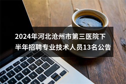 2024年河北沧州市第三医院下半年招聘专业技术人员13名公告 图片