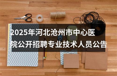 2025年河北沧州市中心医院公开招聘专业技术人员公告 图片