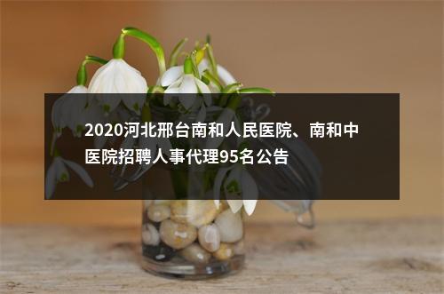 2020河北邢台南和人民医院、南和中医院招聘人事代理95名公告 图片