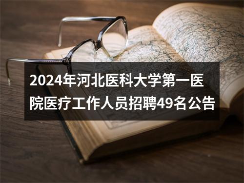 2024年河北医科大学第一医院医疗工作人员招聘49名公告 图片