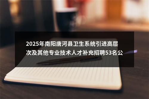 2025年南阳唐河县卫生系统引进高层次及其他专业技术人才补充招聘53名公告 图片