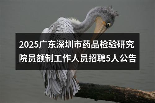 2025广东深圳市药品检验研究院员额制工作人员招聘5人公告 图片