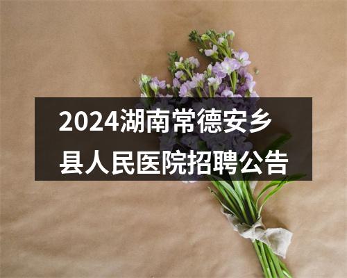 2024湖南常德安乡县人民医院招聘公告 图片