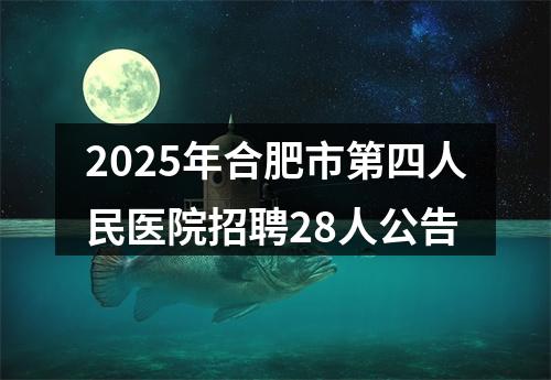 2025年合肥市第四人民医院招聘28人公告 图片
