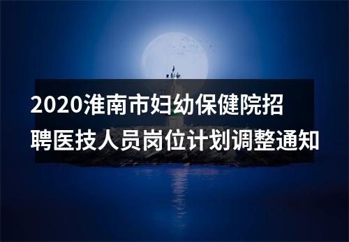 2020淮南市妇幼保健院招聘医技人员岗位计划调整通知 图片