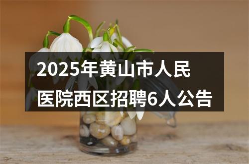 2025年黄山市人民医院西区招聘6人公告 图片