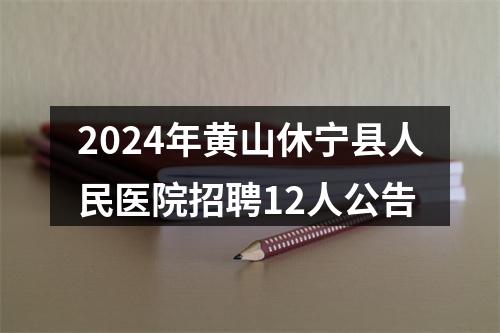 2024年黄山休宁县人民医院招聘12人公告 图片