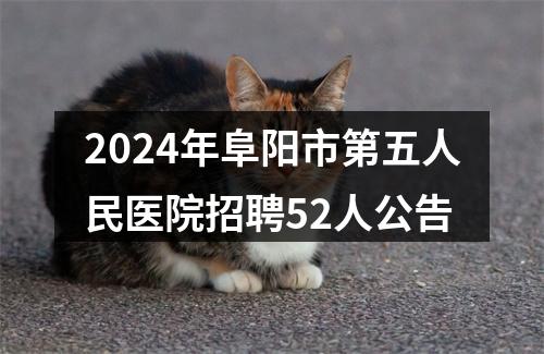 2024年阜阳市第五人民医院招聘52人公告 图片