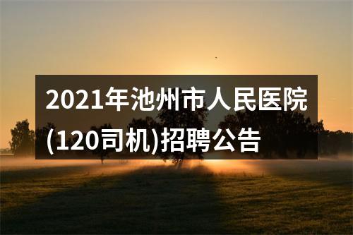 2021年池州市人民医院(120司机)招聘公告 图片