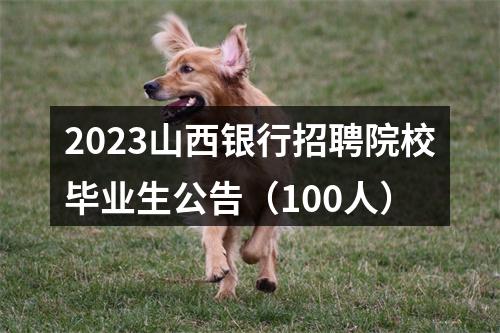 2023山西银行招聘院校毕业生公告（100人） 图片