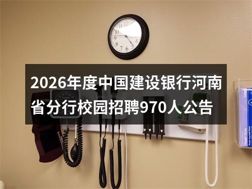 2026年度中国建设银行河南省分行校园招聘970人公告 图片