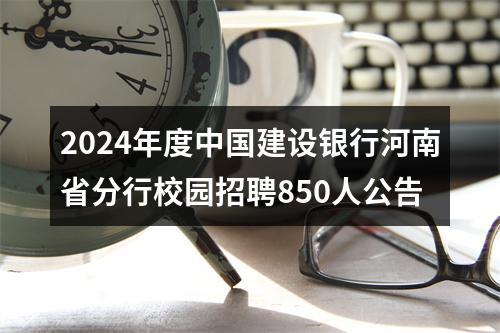 2024年度中国建设银行河南省分行校园招聘850人公告 图片