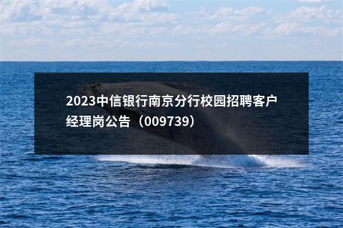 2023中信银行南京分行校园招聘客户经理岗公告（009739）                进入阅读模式 图片