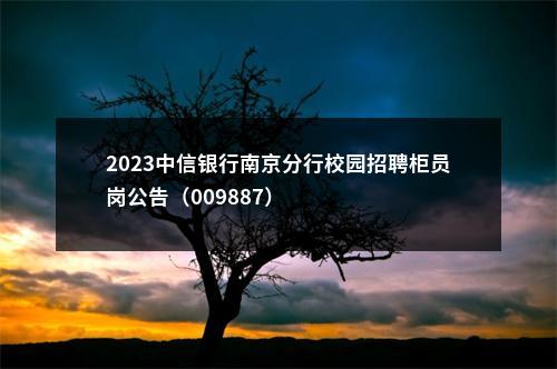 2023中信银行南京分行校园招聘柜员岗公告（009887）                进入阅读模式 图片